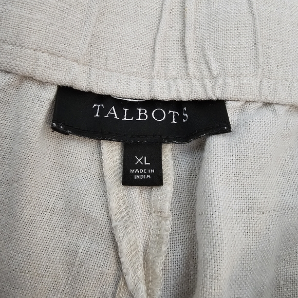 Talbots Linen Cream Natural Minimalist Casual Coastal Shorts Size XL - Picture 4 of 7